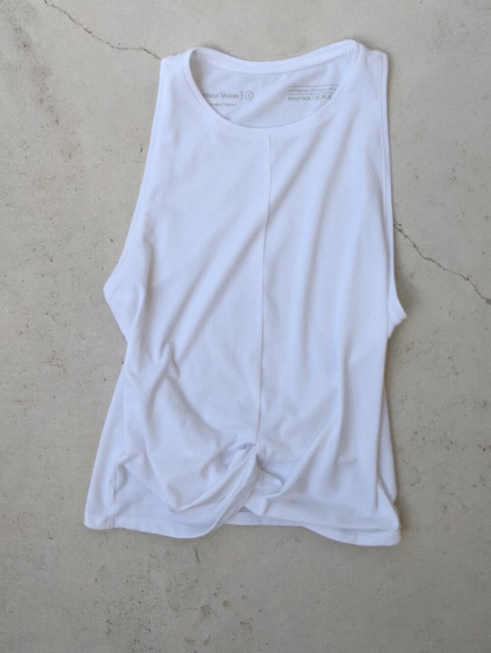 Outdoor Voices Bright White Draped Front Yoga Tank